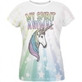 thumbnail image 1 of My Spirit Animal Unicorn Pastel Rainbow All Over Womens T Shirt Multi SM, 1 of 2