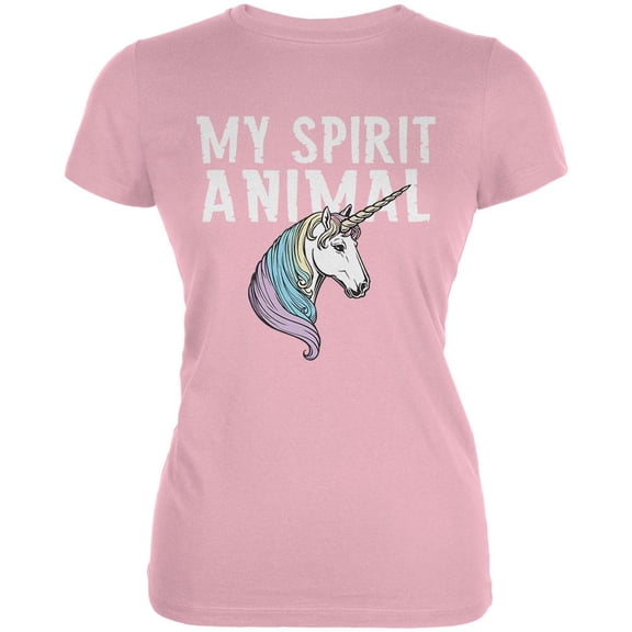 My Spirit Animal Unicorn Pink Juniors Soft T-Shirt - Medium