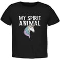 thumbnail image 1 of My Spirit Animal Unicorn Toddler T Shirt Black 2T, 1 of 1