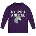 thumbnail image 1 of My Spirit Animal Unicorn Youth Long Sleeve T Shirt Purple YSM, 1 of 1