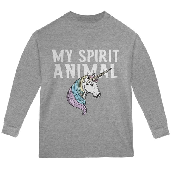 My Spirit Animal Unicorn Youth Long Sleeve T Shirt Sport Grey YMD