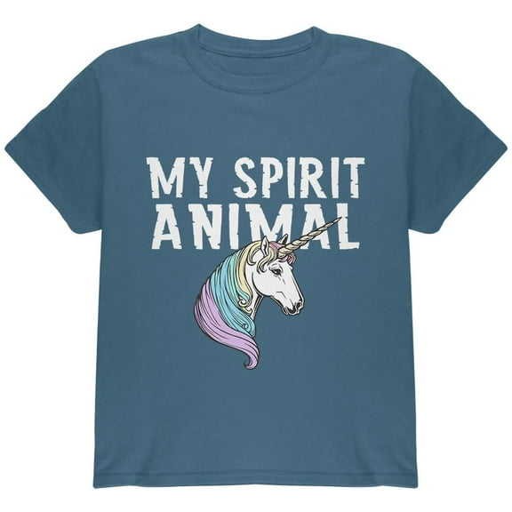 My Spirit Animal Unicorn Youth T Shirt Indigo Blue YMD