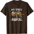 thumbnail image 1 of My Spirit Animal is a Sloth Unisex T-Shirt for Men Women Kids Toddler,Dark Chocolate Color,Size YS, 1 of 5