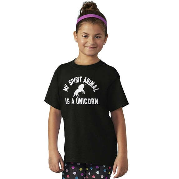 My Spirit Animal is a Unicorn Girls Kids T Shirt Tees Teen Brisco Brands L