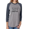 thumbnail image 1 of My Squad Calls Me Mama Unisex 3/4 Sleeve Baseball Raglan Tee, 1 of 2