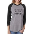 thumbnail image 1 of My Squad Calls Me Mama Unisex 3/4 Sleeve Baseball Raglan Tee, 1 of 2