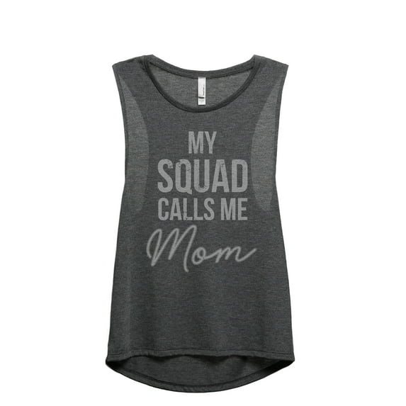 My Squad Calls Me Mom Women's Fashion Sleeveless Muscle Workout Yoga Tank Top Charcoal Grey 2X-Large