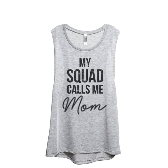 My Squad Calls Me Mom Women's Fashion Sleeveless Muscle Workout Yoga Tank Top Sport Grey Small