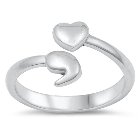 My Story Mental Health Project Heart Ring 925 Sterling Silver Semicolon Jewelry Female Male Size 10