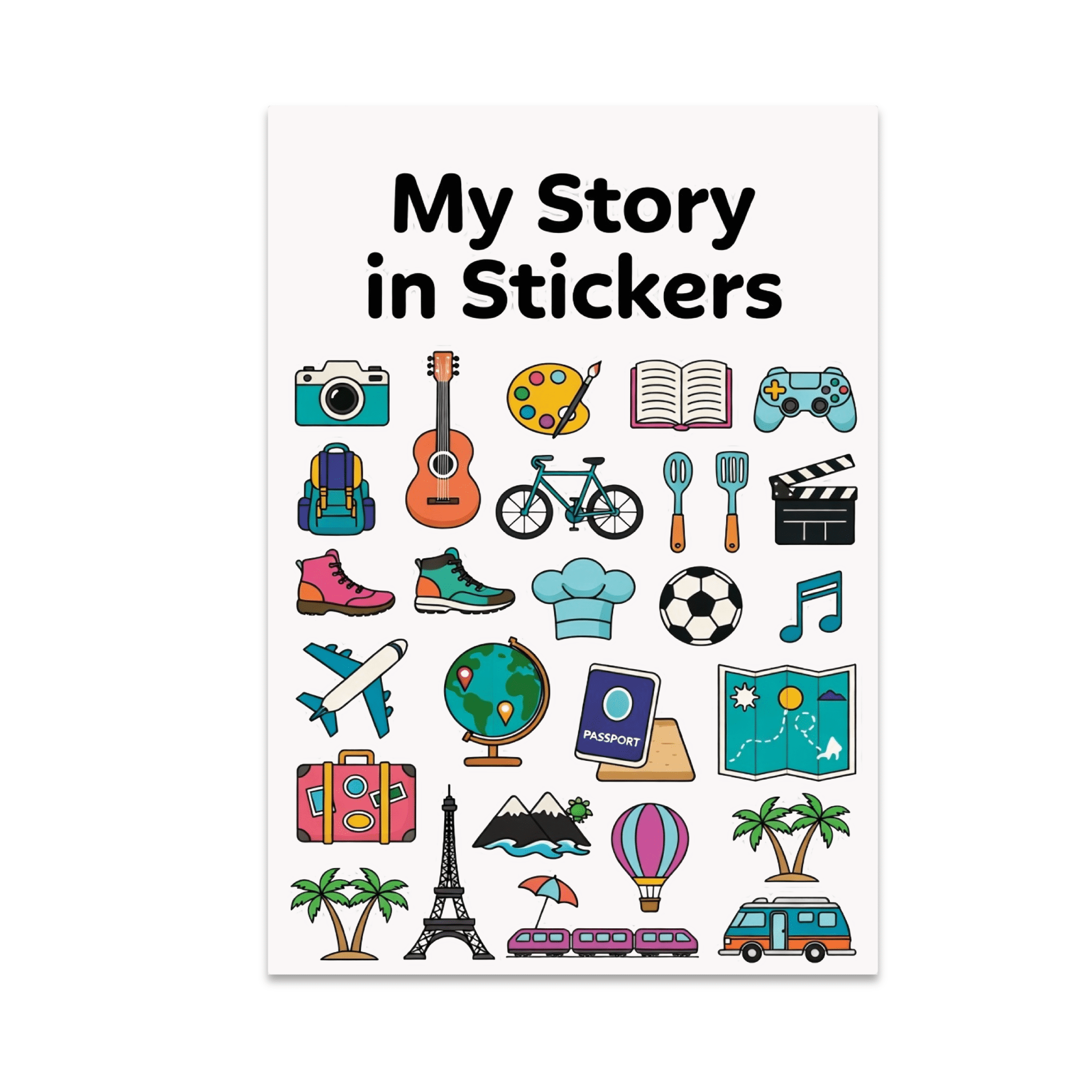 My Story in Stickers Collage Wall Art - Travel Enthusiast - 13x19 ...