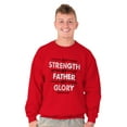 thumbnail image 1 of My Strength My Father My Glory Jesus Unisex Plus Fleece Graphic Sweatshirt Brisco Brands 4X, 1 of 5