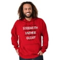 thumbnail image 1 of My Strength My Father My Glory Jesus Unisex Plus Fleece Graphic Hoodie Brisco Brands 4X, 1 of 5