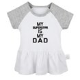 thumbnail image 1 of My Superstar Is My Dad Funny Dresses For Baby, Newborn Babies Skirts, Infant Princess Dress, 0-24M Kids Graphic Clothes (Gray Raglan Dresses, 12-18 Months), 1 of 4