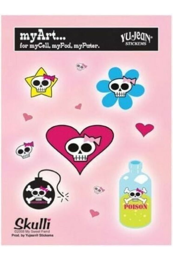 My Sweet Fiend - Skulli Multi Pack of 6 Mini Stickers / Decals
