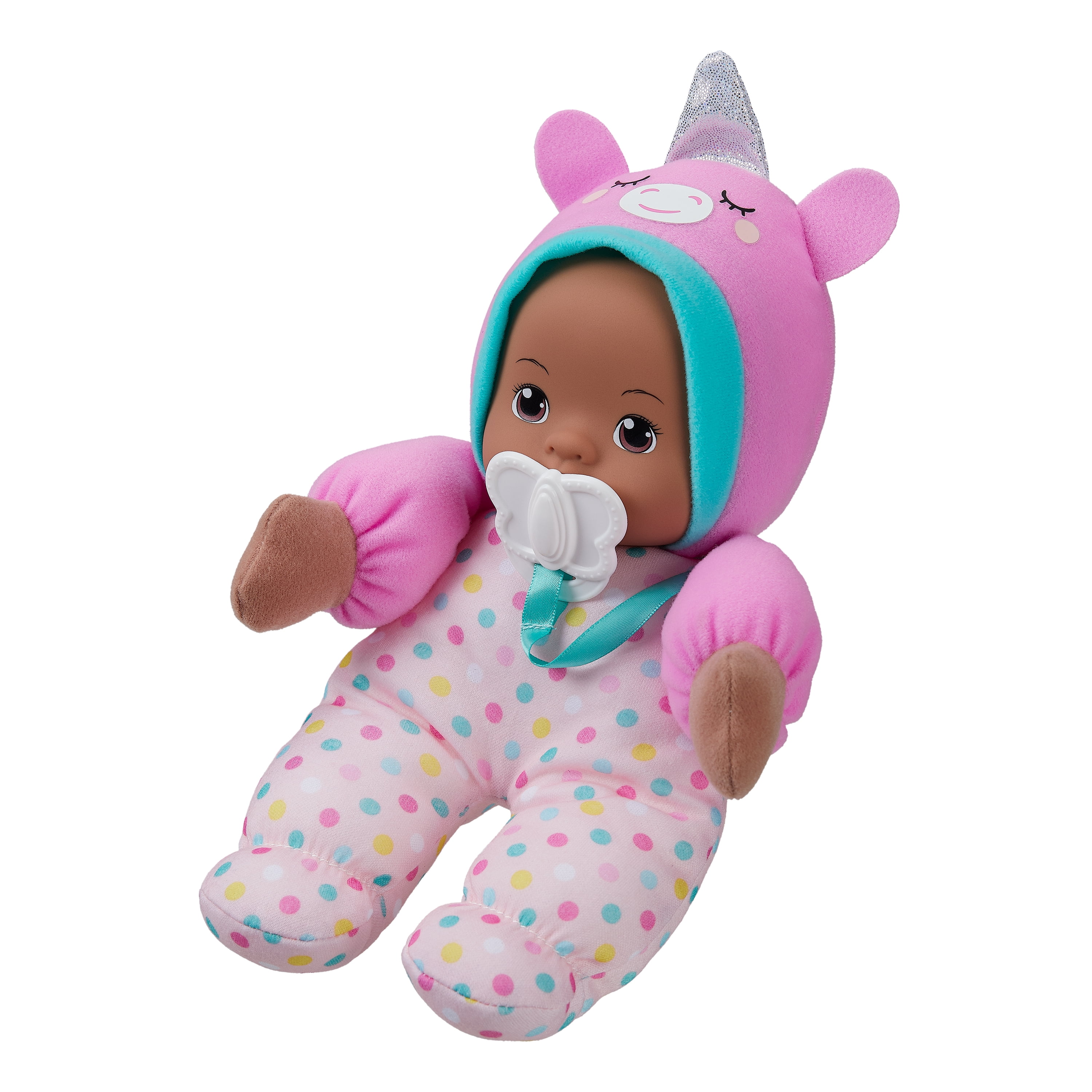 My Sweet Love 10" Soft Baby Doll with Pacifier, Dark Skin Tone, Unicorn Theme