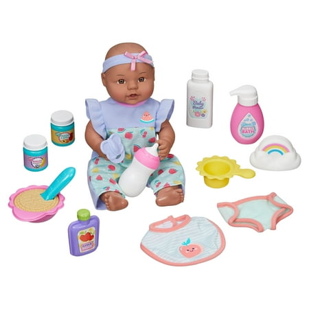 My Sweet Love 12.5 inch Play with Me Play Set, 16 Pieces Included, Dark Skin Tone, Brown Eyes