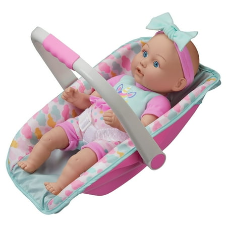 My Sweet Love 13-inch Baby Doll with Carrier and Handle Play Set, 4 Pieces Included, Pink