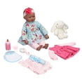 thumbnail image 1 of My Sweet Love 18" Doll and Accessories Set with Plush Bunny and extra outfit, African American, 1 of 5