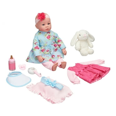 My Sweet Love 18" Doll and Accessories Set with Plush Bunny