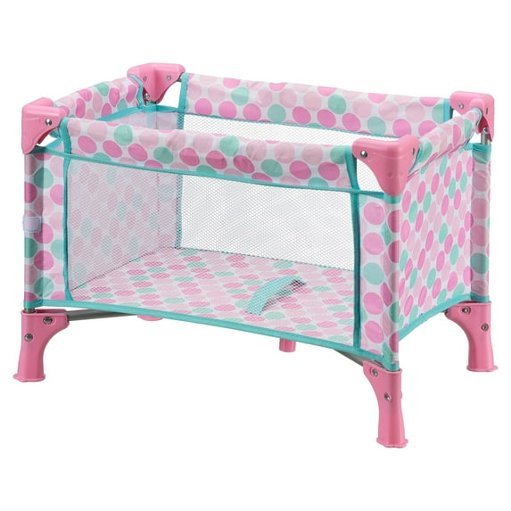 My Sweet Love Folding Crib for 18" Dolls, Pink, 13.39 Inch Tall