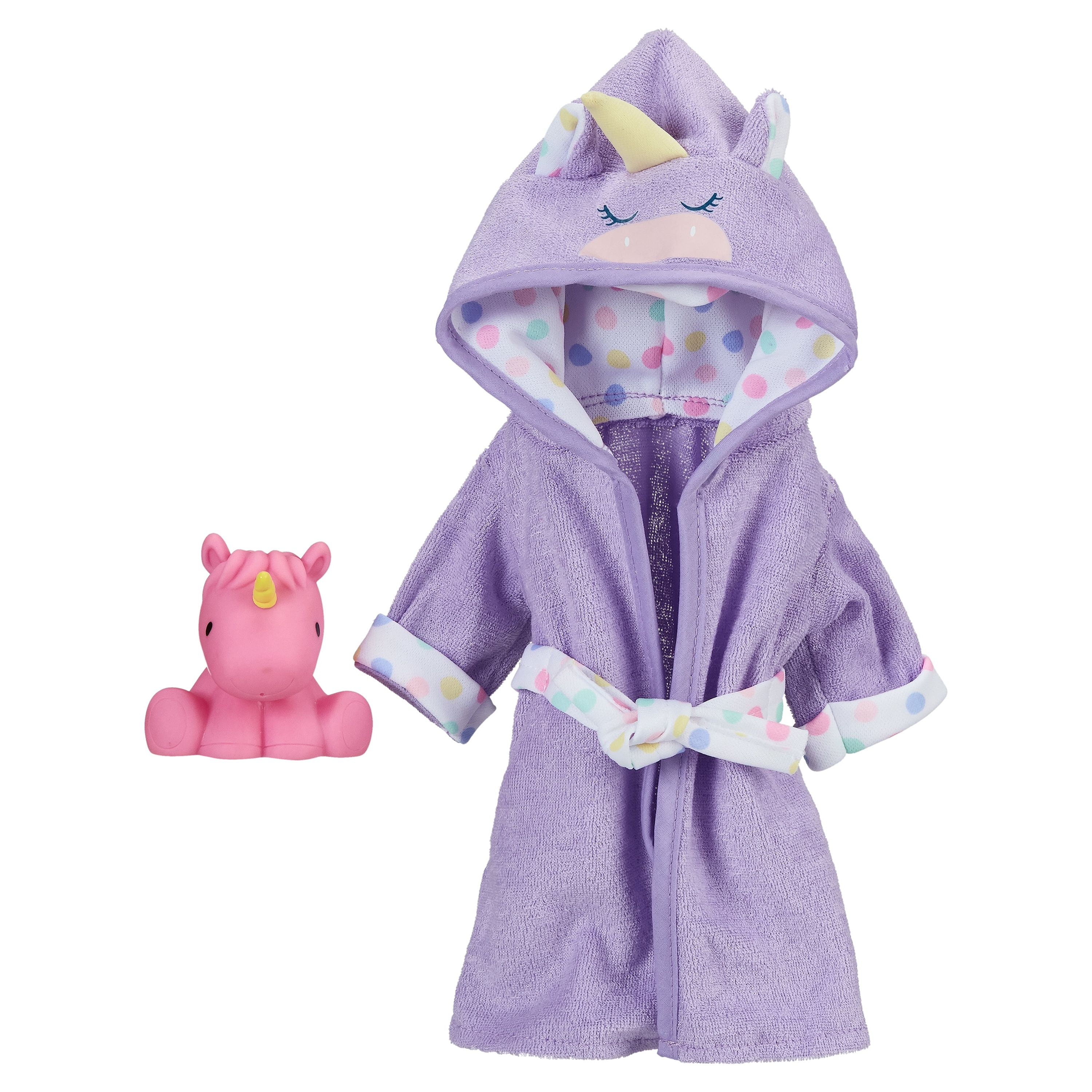 My Sweet Love, Unicorn Robe & Bath Toy Set, Doll Clothing, Fits up to ...