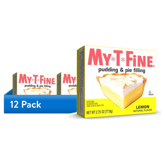 (12 pack) My-T-Fine Lemon Cook and Serve Pudding Mix & Pie Filling, 4 Servings, 2.75 oz Box