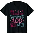 thumbnail image 1 of My Teacher Survived 100 Days Of Me Girls T-Shirt for School T-Shirt, 1 of 4