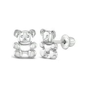My Teddy Bear Baby / Toddler / Kids Earrings Screw Back - Sterling Silver