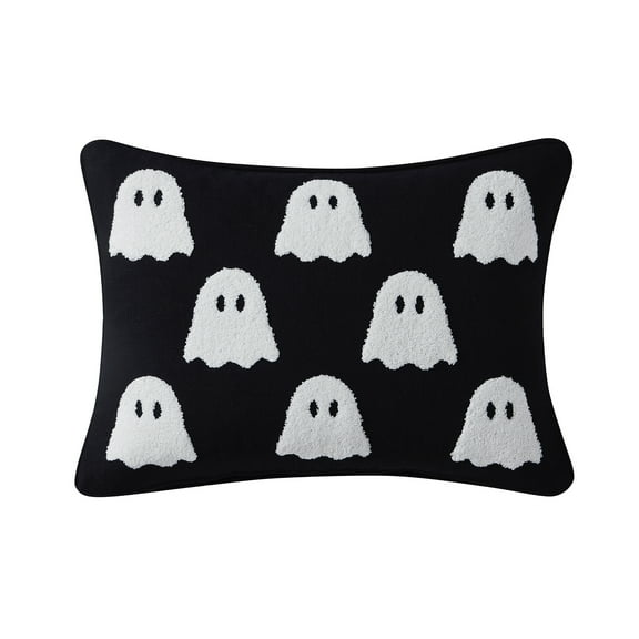 My Texas House 14" x 20" Tufted Ghost Black Lumbar Decorative Pillow Cover