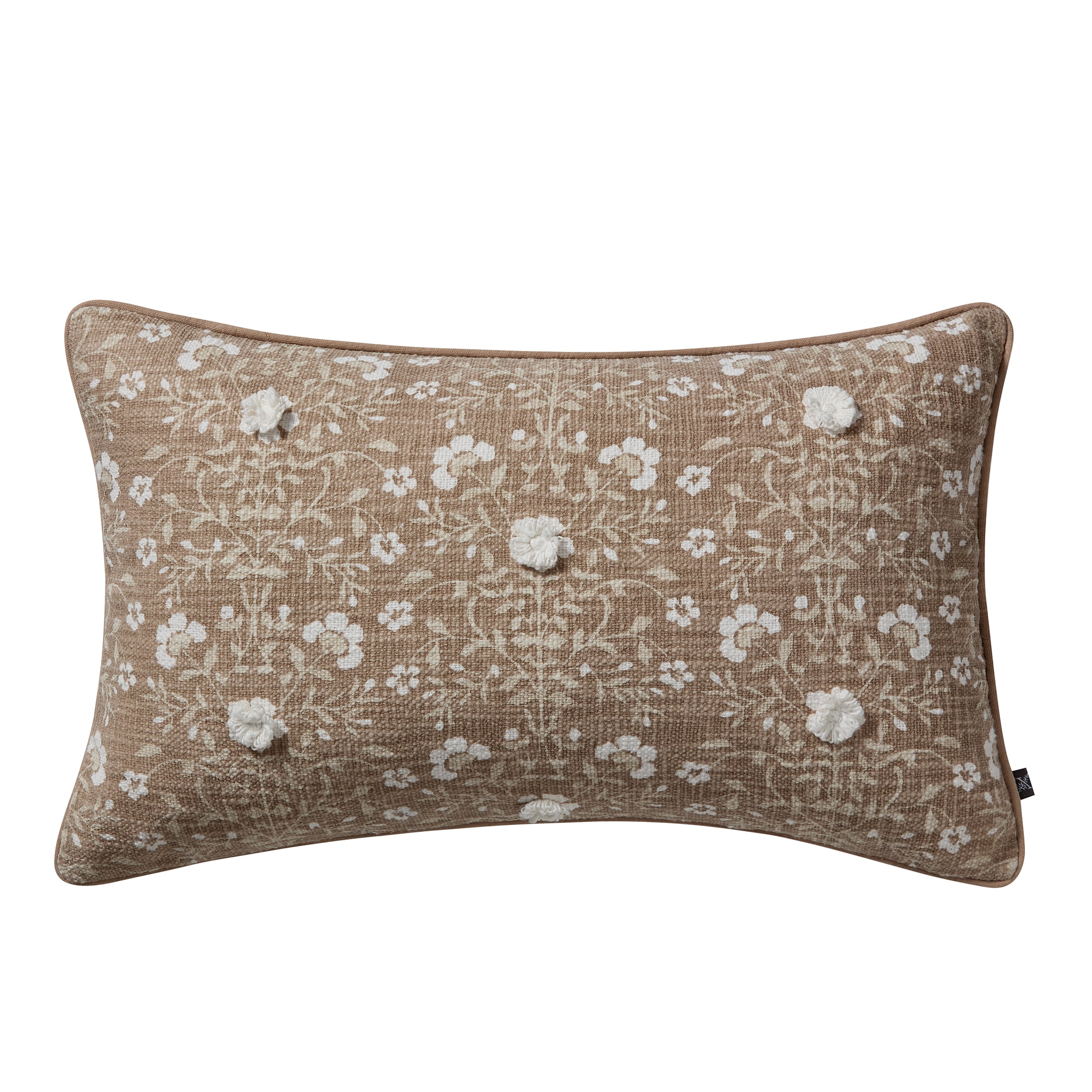 My Texas House 14 x 24 Ivory Fara Floral Cotton Slub Decorative Pillow Cover Walmart
