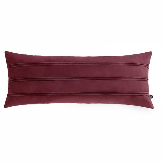 My Texas House 14" x 36" Rosalinn Red Velvet Oblong Decorative Pillow
