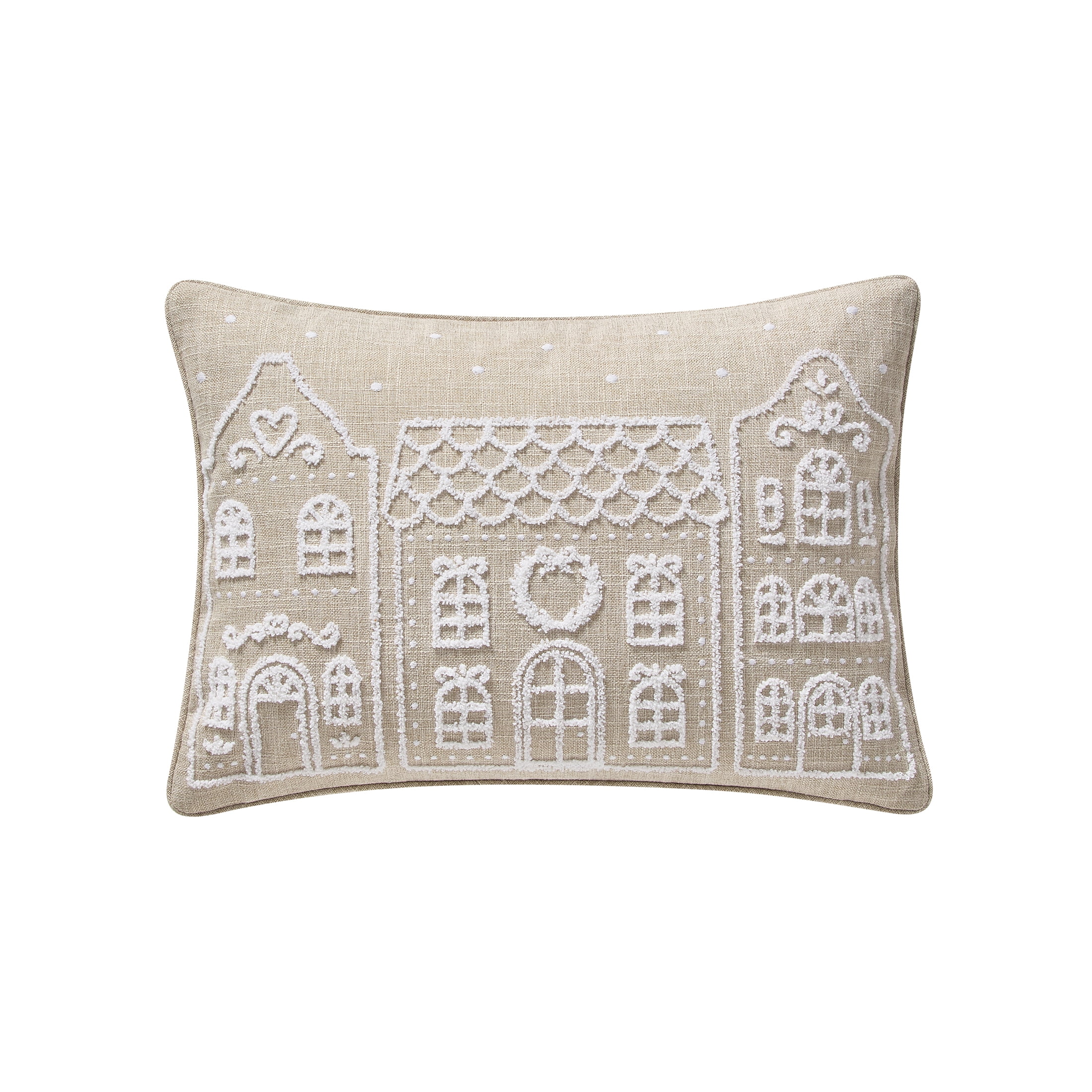 My Texas House 14" x 20" Taupe Gingerbread House Decorative Pillow Cover