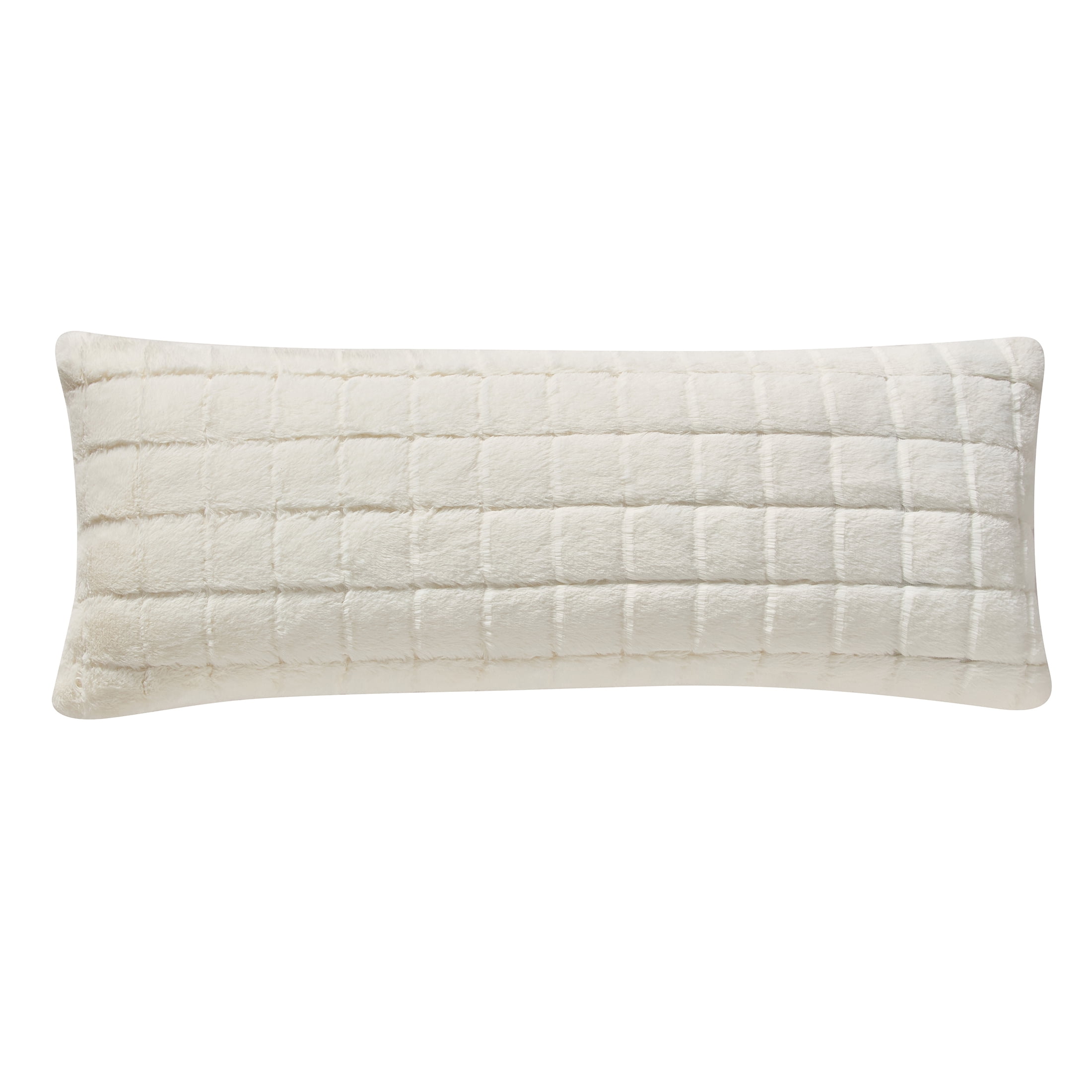 My Texas House 14" x 36" Ivory Carved Faux Fur Decorative Pillow Cover