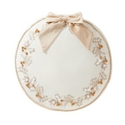 My Texas House 16" x 16" Bright White Christmas Wreath Round Decorative Pillow