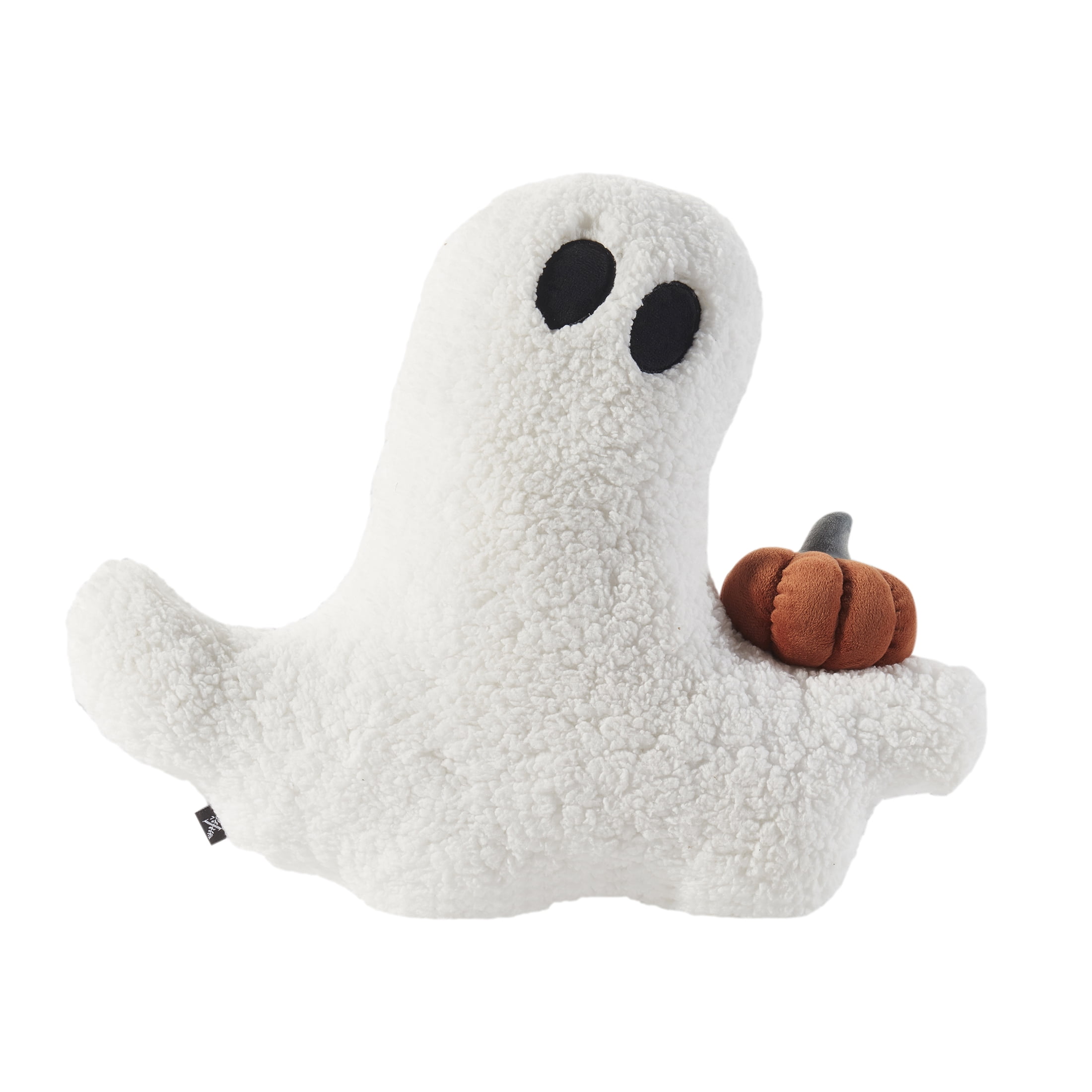 My Texas House 16" x 18" Ghost with Pumpkin White Shaped Decorative Pillow