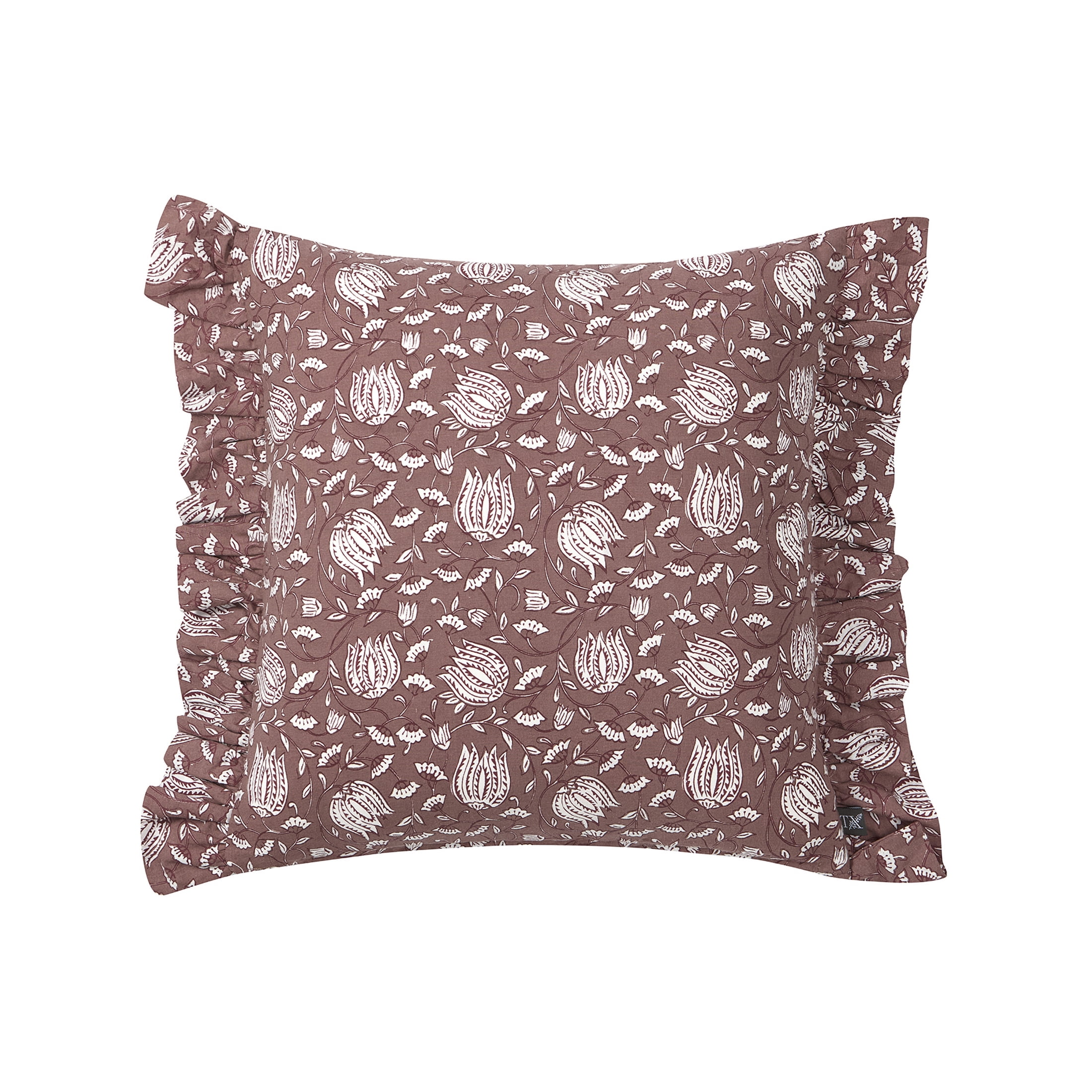 My Texas House 18" x 18" Arden Dusty Mauve Floral Cotton Decorative Pillow Cover