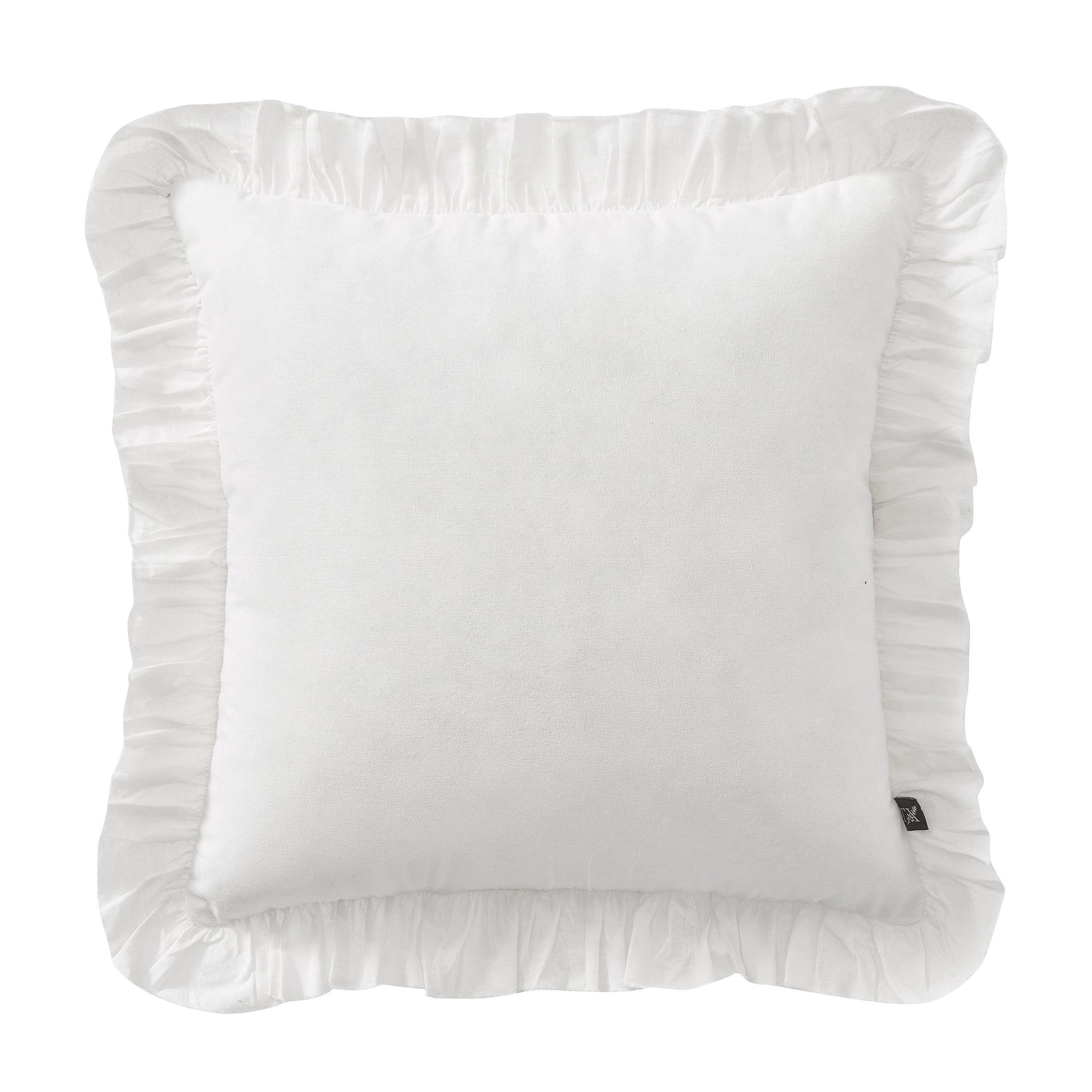 My Texas House 18" x 18" Ivory Ruffle Cotton Decorative Pillow