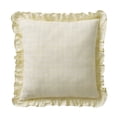 thumbnail image 1 of My Texas House 18" x 18" Yellow Ruffle Plaid Cotton Decorative Pillow, 1 of 5