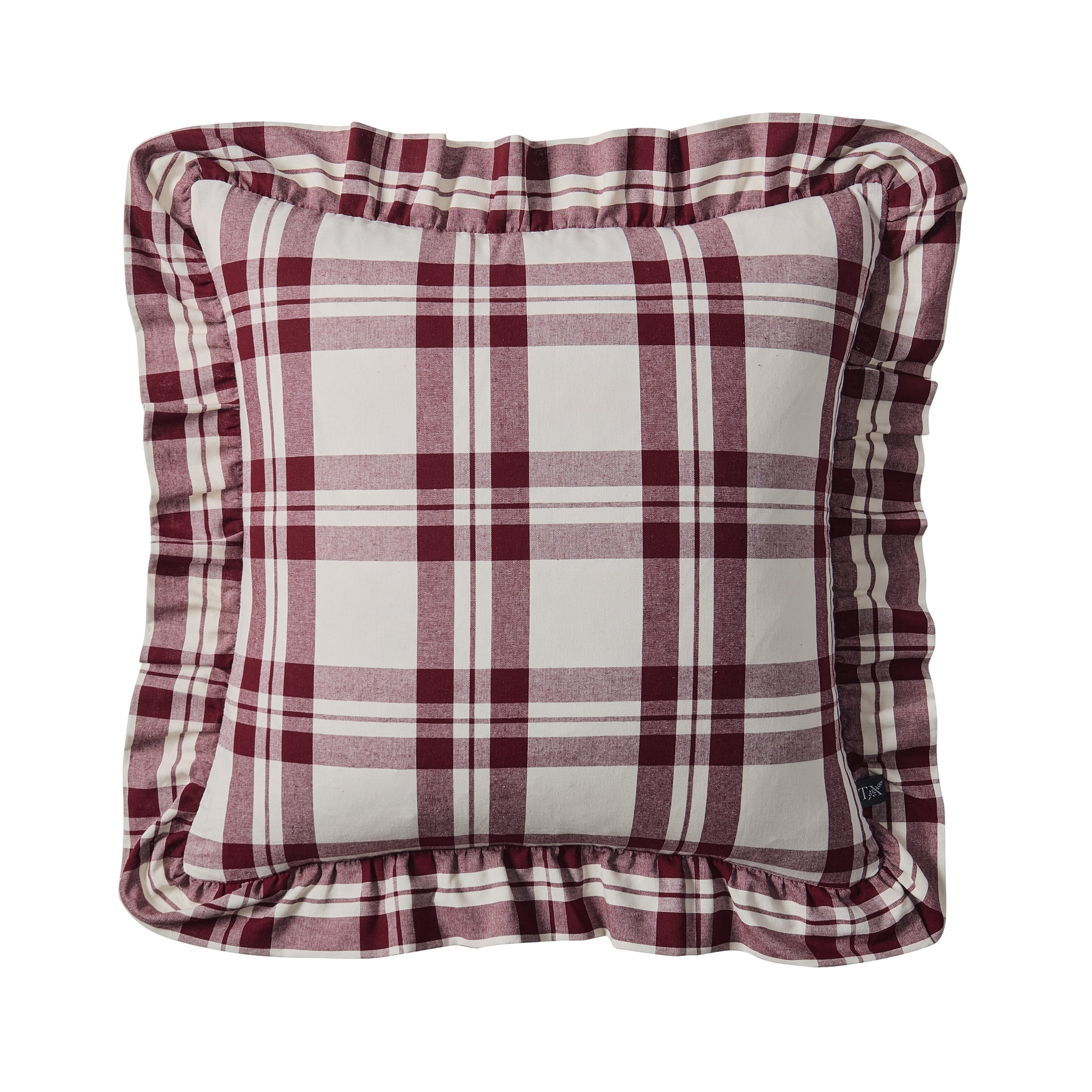 My Texas House 18" x 18" Jane Red Plaid Decorative Pillow Cover