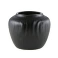 thumbnail image 1 of My Texas House 2-Pack, 5" Black Textured Stripe Round Stoneware Vase, 1 of 5