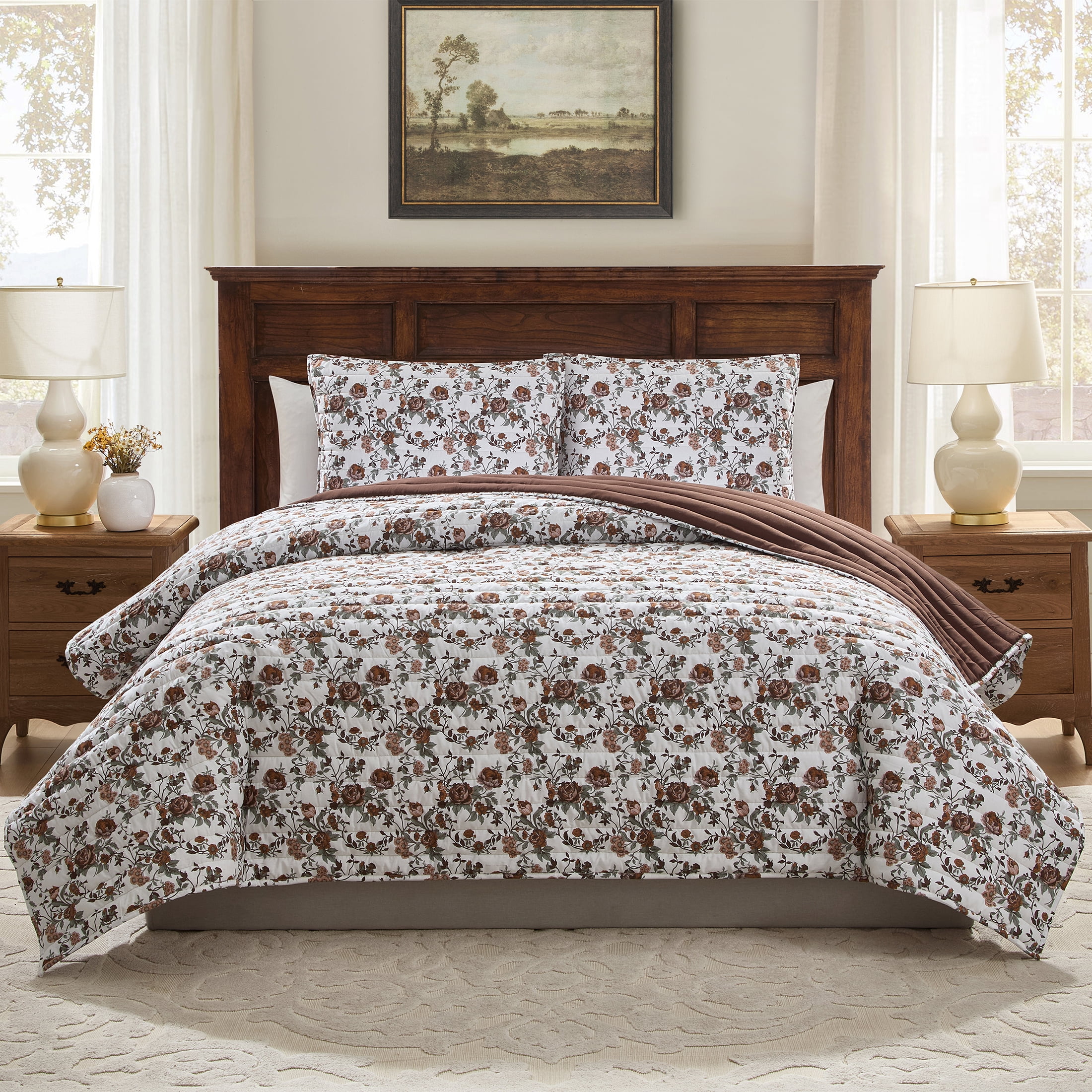 My Texas House Multicolor Floral 2-Piece Cotton Quilt Set, Twin/Twin XL