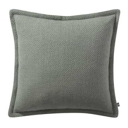 My Texas House 20" x 20" Andie Reversible Solid Green Cotton Throw Pillow