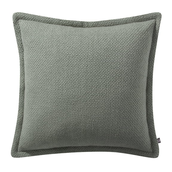 My Texas House 20" x 20" Andie Reversible Solid Green Cotton Throw Pillow