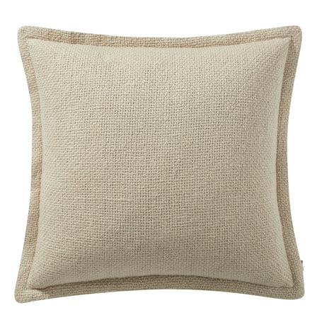 My Texas House 20" x 20" Andie Reversible Solid Taupe Cotton Decorative Pillow