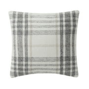 My Texas House 20" x 20" Aurelia Black Plaid Cotton Decorative Pillow Cover