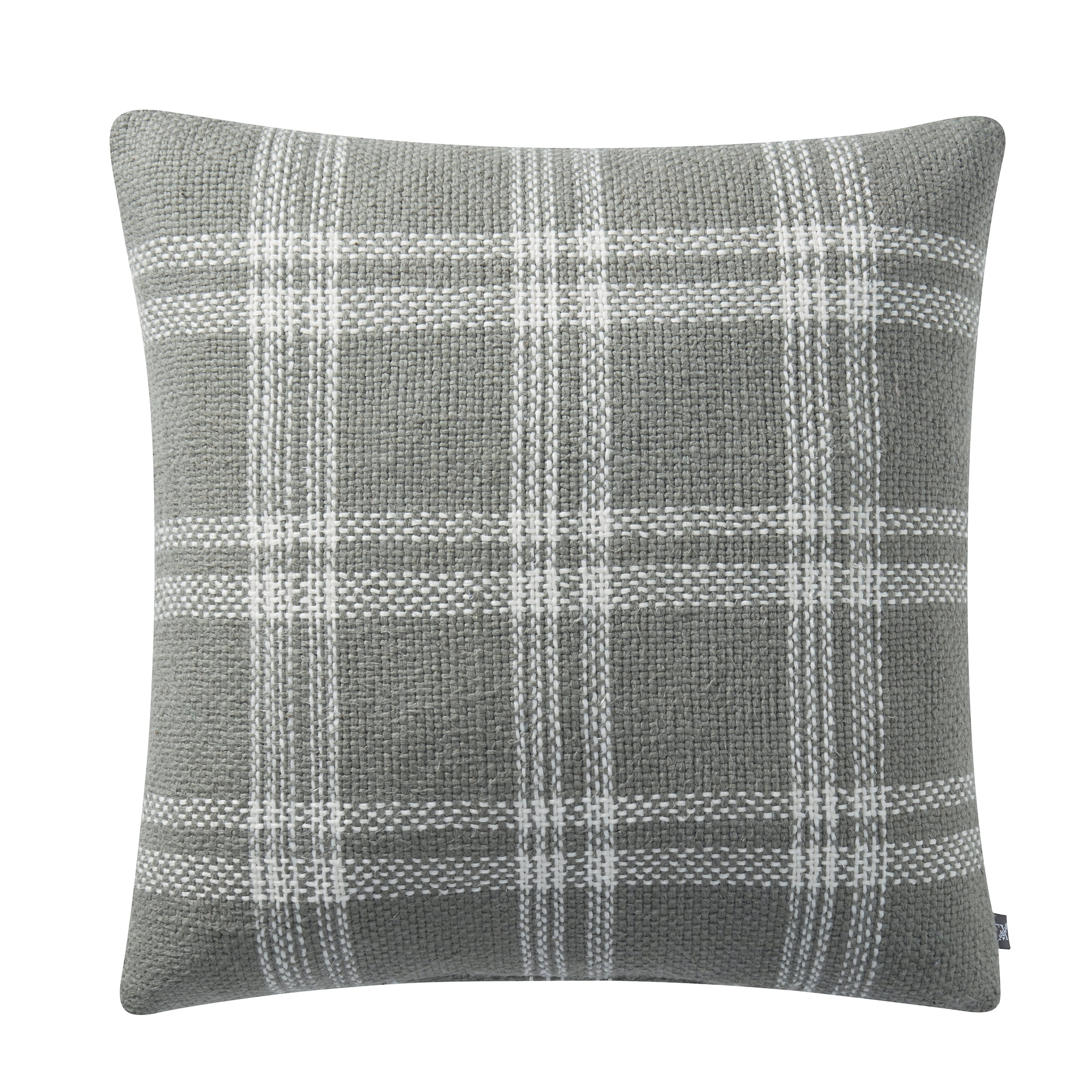 My Texas House 20" x 20" Emerson Reversible Green Plaid Cotton Decorative Pillow - Walmart.com