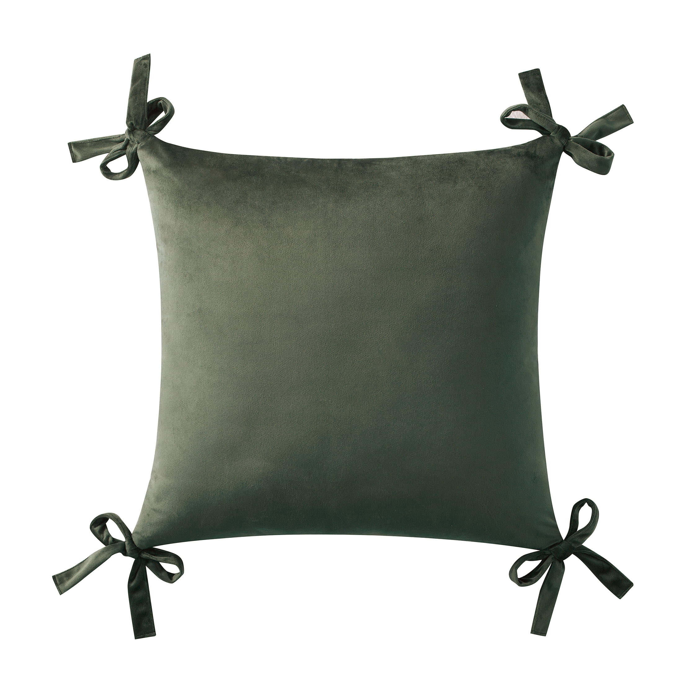 My Texas House 20" x 20" Green Velvet Bow Decorative Pillow