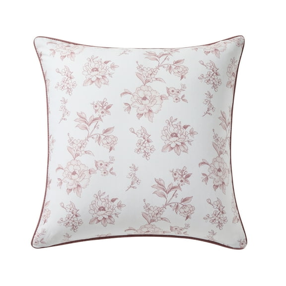 My Texas House 20" x 20" Hum Pink Floral Cotton Decorative Pillow Cover