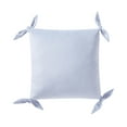thumbnail image 1 of My Texas House 20" x 20" Solid Light Blue Velvet Ties Decorative Pillow, 1 of 5