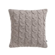 My Texas House Monte 20" x 20" White Pepper Cable Knit Decorative Pillow